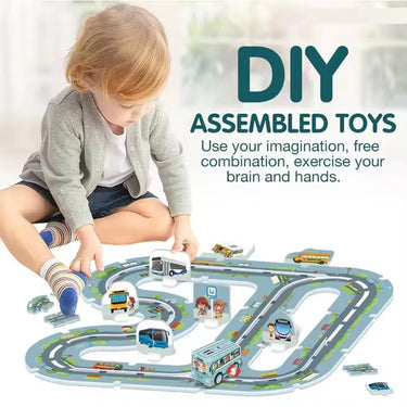 DIY SCHOOL THEME TRACK CAR ASSEMBLY TRACK SET